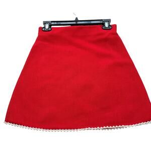 Sandro Violette Beaded Trim Mini Skirt Rouge Size 38 US 6 New with tags